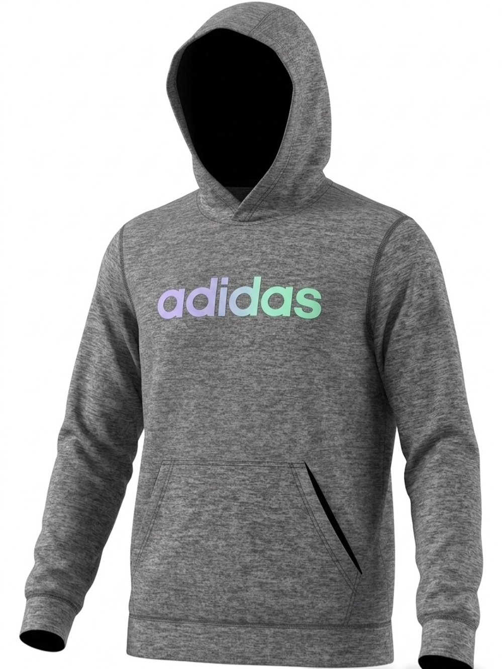 adidas Men's Heather Gray Hoodie with Pastel Logo